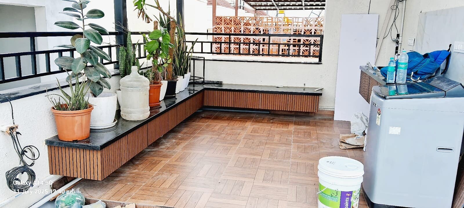 Balcony Planter Bench Utility Area from an Abya completed interior project