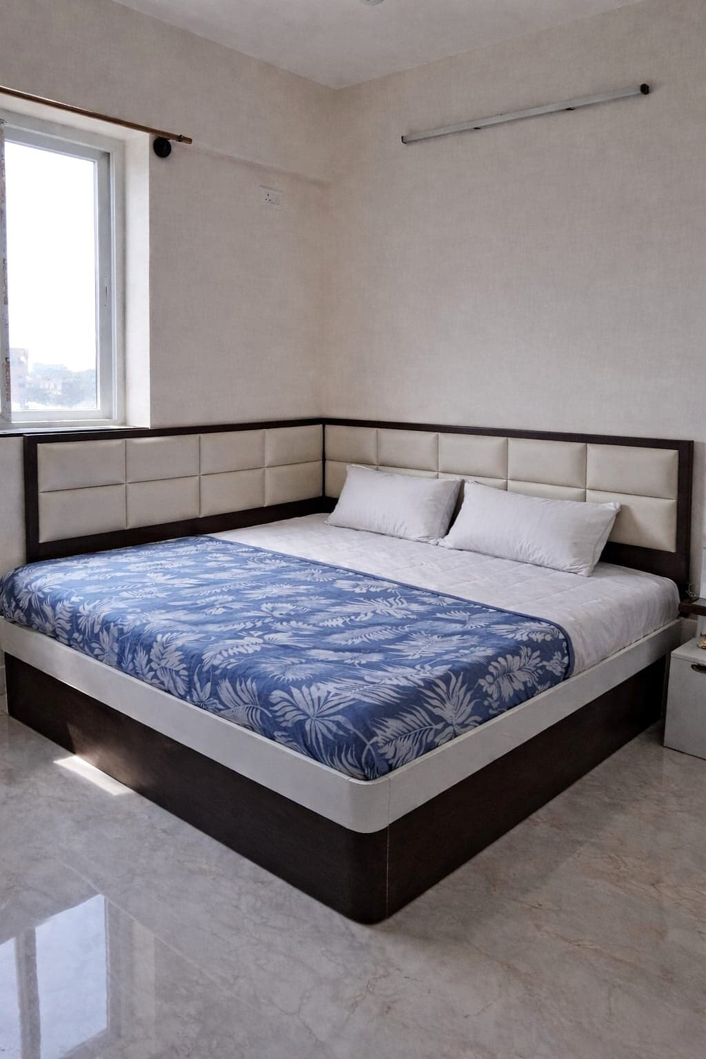 Bedroom Bed Frame Window View from an Abya completed interior project