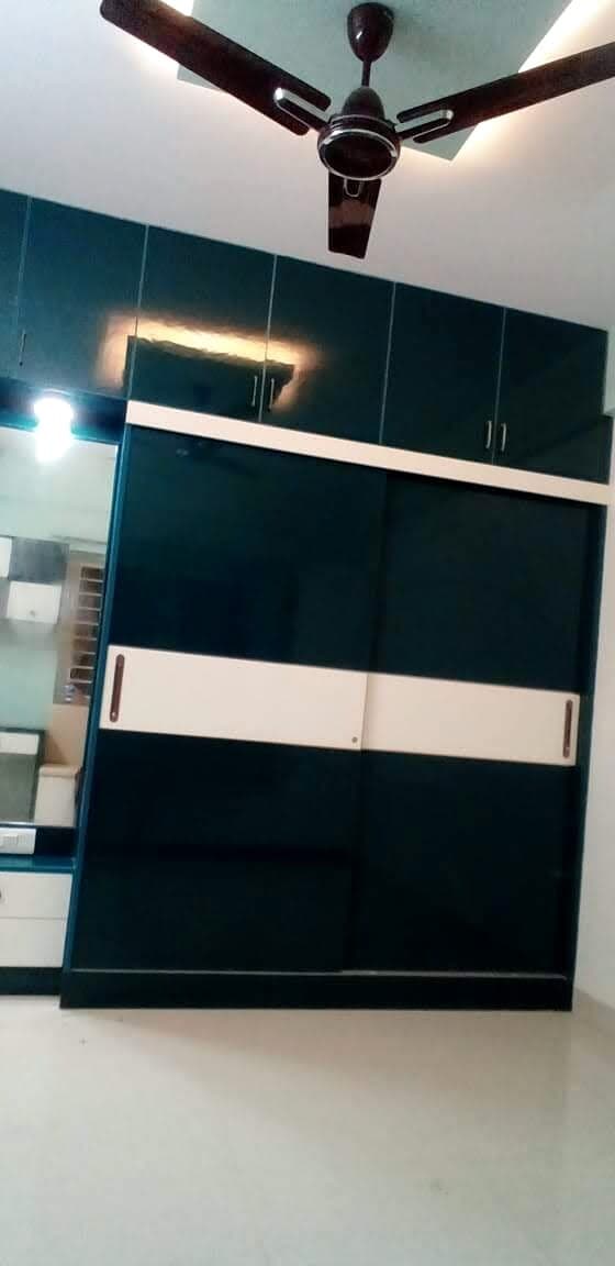 Dark Teal Wardrobe Ceiling Fan from an Abya completed interior project