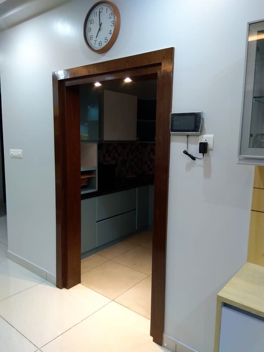 Kitchen Entry Doorway Wall Clock from an Abya completed interior project
