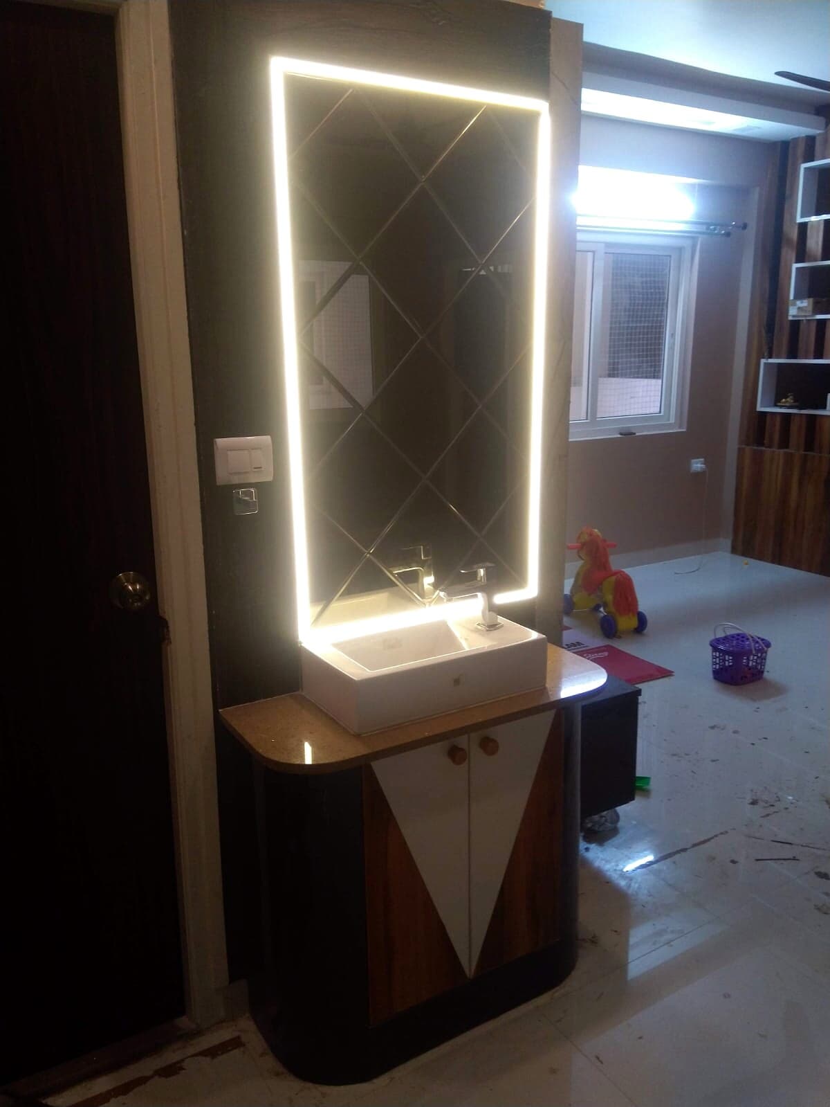 Led Vanity Mirror Dressing Table from an Abya completed interior project