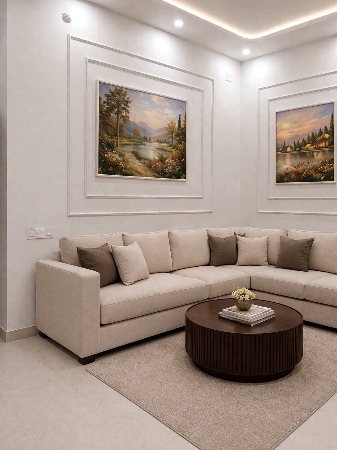 Living Room Sofa Wall Art from an Abya completed interior project