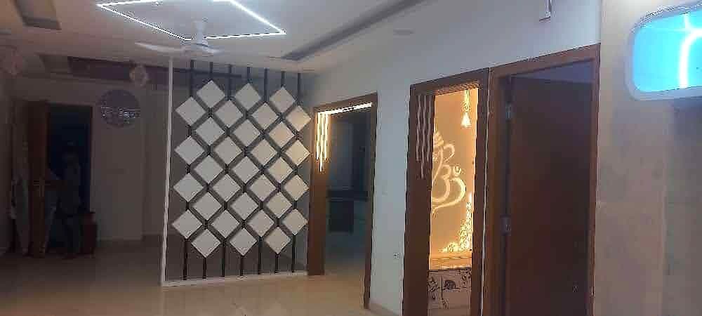 Mirrored Partition Lit Door from an Abya completed interior project