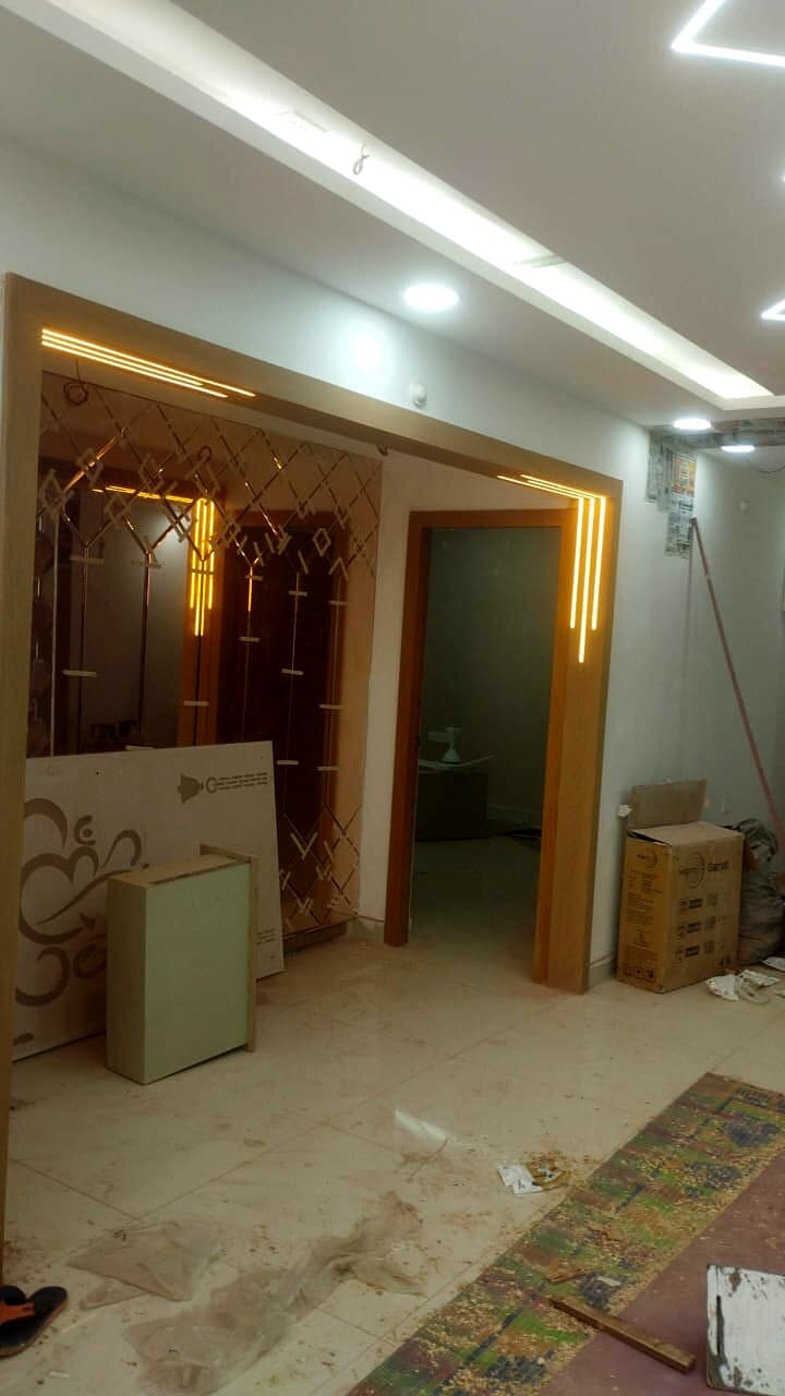 Mirrored Wall Partition Room View from an Abya completed interior project