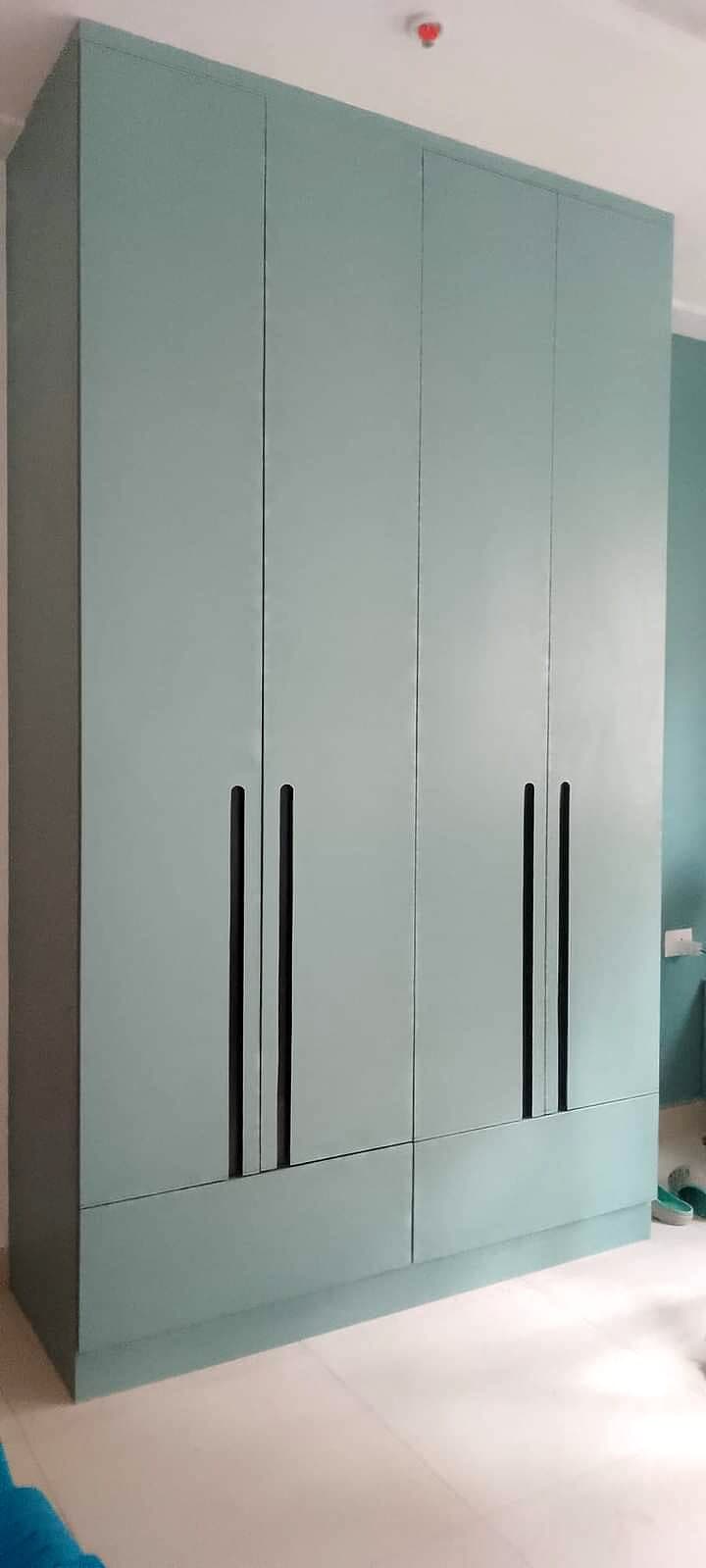 Sage Green Wardrobe Long Handles from an Abya completed interior project