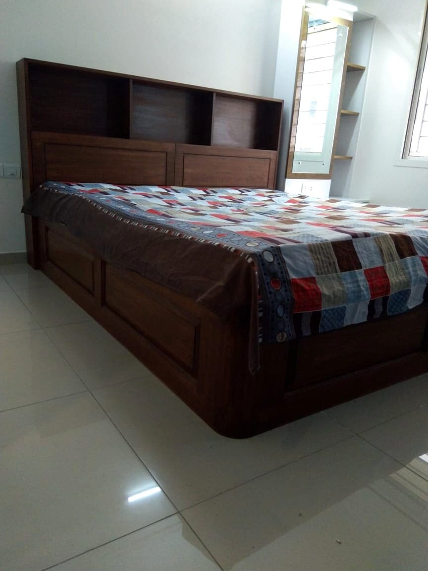 Wooden Bed Headboard Bedroom from an Abya completed interior project